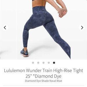 lululemon athletica Diamond Dye High-Rise Leggings in Navy